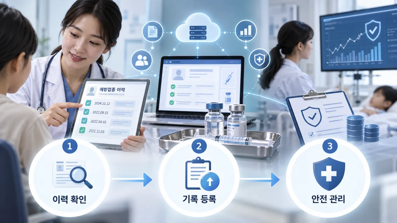 새 법은 예방접종 이력 확인, 접종 기록 등록, 안전관리까지 이어지는 관리 체계를 강화하는 데 초점을 둔다. (사진=생성형AI)